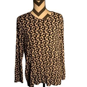 Chico's Geometric Abstract Print Flowy Tunic Blouse - Size 3 (L/XL)